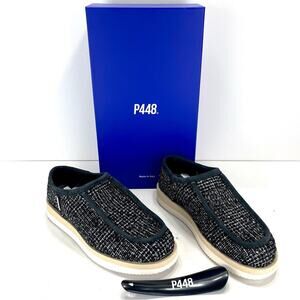 P448 Bubble Shaka Women Black Indoor/Outdoor Slipper Size 9 Textile/Faux Fur New
